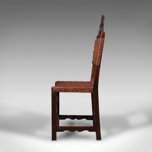 fig 3. Pair Of Antique Hall Seats, Scottish, Side Chair, Jacobean Revival, Edwardian