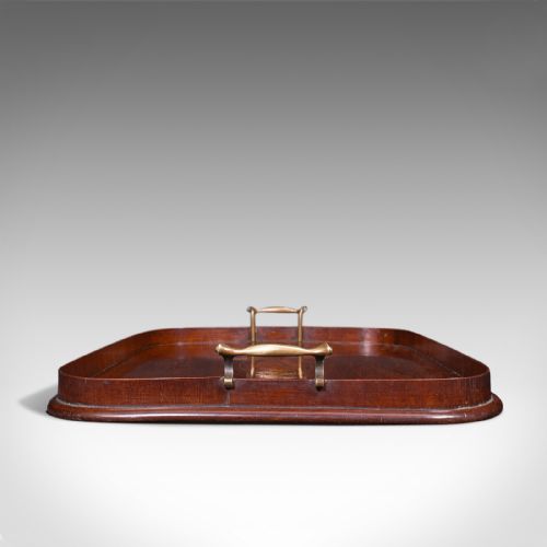 fig 3. Antique Serving Tray, English, Mahogany, Inlay, Afternoon Tea, Victorian, C.1900
