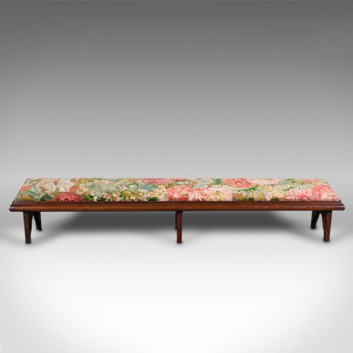 fig 1. Antique Fireside Foot Rest, English, Oak, Kneeling Stool, Victorian, Circa 1850