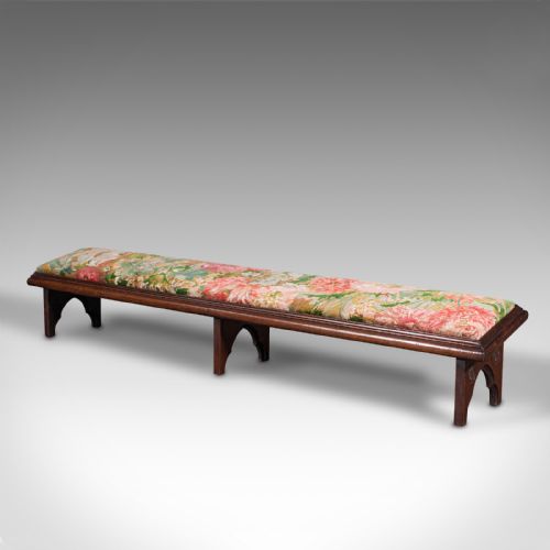 fig 2. Antique Fireside Foot Rest, English, Oak, Kneeling Stool, Victorian, Circa 1850