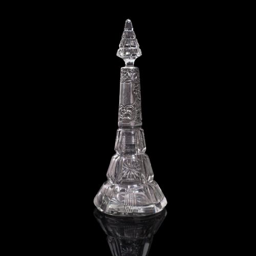 fig 2. Antique Scent Bottle, English, Glass, Silver, Perfume, Hallmarked, London, 1912