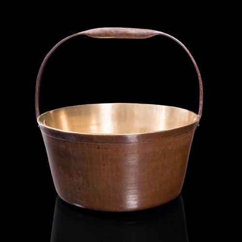 fig 1. Large Antique Jam Preserving Pan, English, Heavy Bronze, Cooking Pot, Georgian
