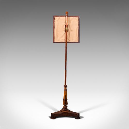 fig 4. Antique Adjustable Pole Screen, English, Fireside Panel, Tapestry, Regency, 1820