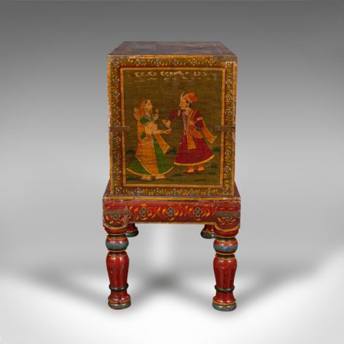 fig 3. Antique Drinks Cabinet on Stand, Turkish, Hand Painted, Wine Rack, Victorian