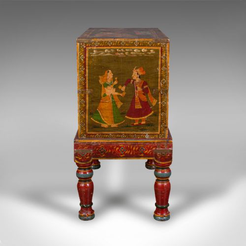 fig 4. Antique Drinks Cabinet on Stand, Turkish, Hand Painted, Wine Rack, Victorian