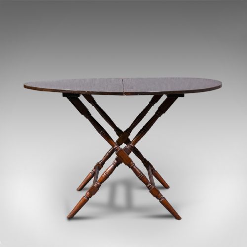 fig 3. Antique Folding Coaching Table, Welsh, Occasional, Games, Garden, Victorian