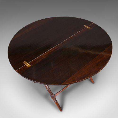 fig 5. Antique Folding Coaching Table, Welsh, Occasional, Games, Garden, Victorian
