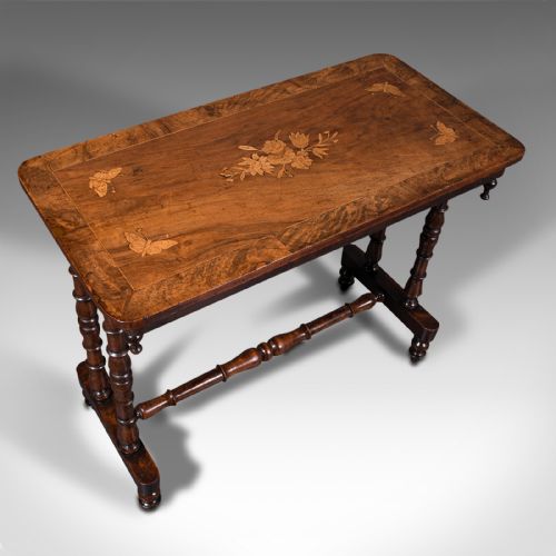 fig 5. Antique Console Table, English, Walnut, Decorative, Side, Occasional, Regency