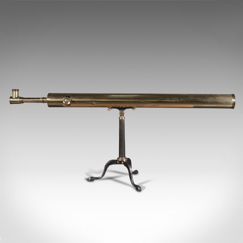 LARGE ANTIQUE LIBRARY TELESCOPE ENGLISH STARBOY ASTRONOMICAL BROADHURST CO - ADDITIONAL PHOTO 1