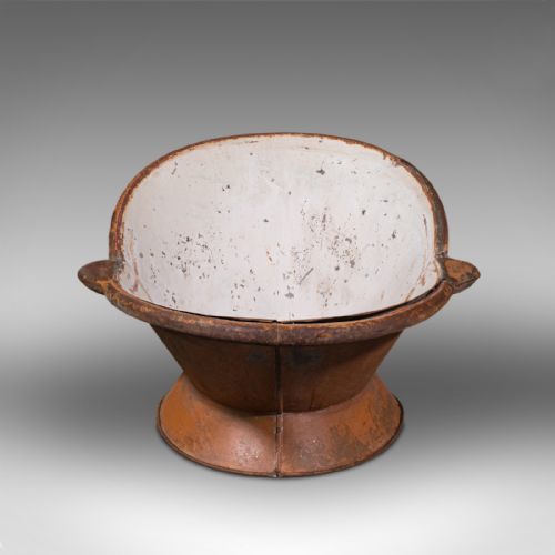 TWO ANTIQUE HIP BATHS ENGLISH TIN PLANTER JARDINIERE VICTORIAN C1900 - ADDITIONAL PHOTO 2