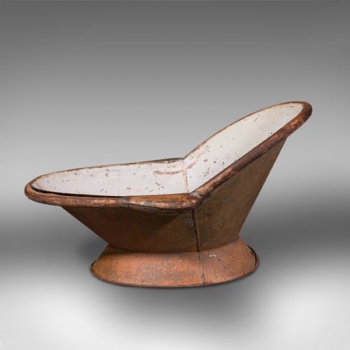 TWO ANTIQUE HIP BATHS ENGLISH TIN PLANTER JARDINIERE VICTORIAN C1900 - ADDITIONAL PHOTO 4