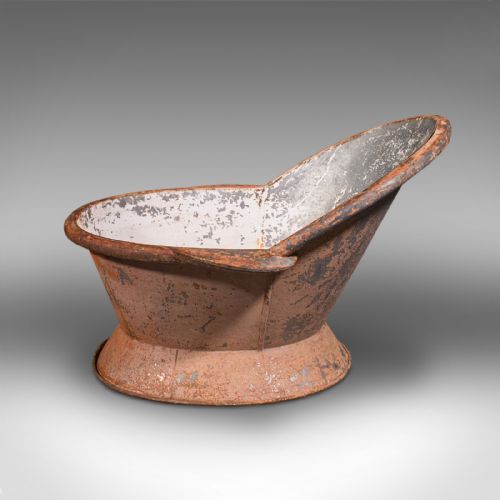 TWO ANTIQUE HIP BATHS ENGLISH TIN PLANTER JARDINIERE VICTORIAN C1900 - ADDITIONAL PHOTO 7