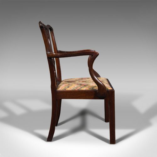 fig 2. Antique Elbow Chair, English, Carver, After Chippendale, Georgian, Circa 1800