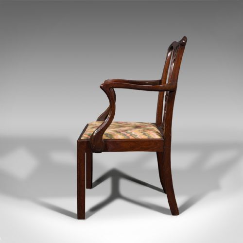 fig 3. Antique Elbow Chair, English, Carver, After Chippendale, Georgian, Circa 1800