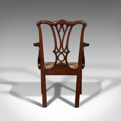 fig 4. Antique Elbow Chair, English, Carver, After Chippendale, Georgian, Circa 1800