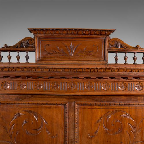LARGE ANTIQUE HALL SETTLE ITALIAN PINE WALNUT BENCH PEW VICTORIAN C1850 - ADDITIONAL PHOTO 6