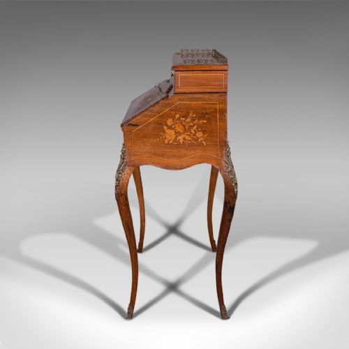 fig 4. Antique Bureau De Dame, French, Walnut, Victorian, C.1880