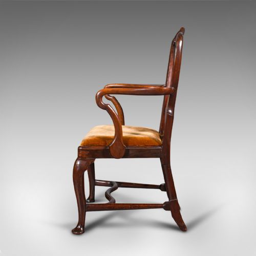 fig 4. Antique Marquetry Elbow Chair, Dutch, Beech, Fruitwood, Carver, Georgian, C.1800