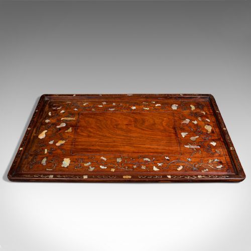 fig 1. Antique Serving Tray, English, Teak, Decorative, Campaign, Colonial, Georgian
