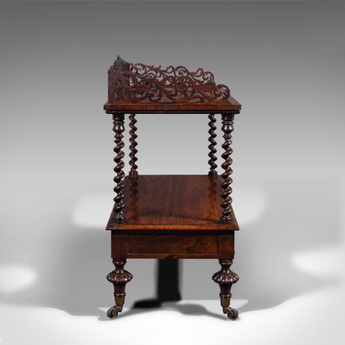 fig 2. Antique Decorative Whatnot, English, Two Tier Canterbury Stand, Regency, C.1830
