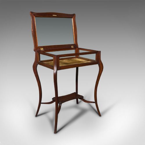 fig 1. Antique Bijouterie Table, English, Display Case, Showcase, Stand, Edwardian