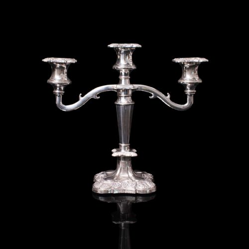 fig 1. Antique Candelabra, Candlesticks, English, Silver Plate, Centrepiece, Victorian