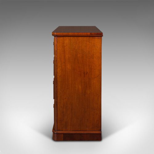fig 4. Antique Tallboy, English, Flame, Grand Chest of Drawers, Victorian, Circa 1860