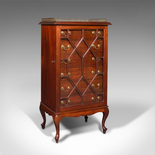 Antique Glazed Specimen Cabinet, English, Tallboy, Chest of Drawers, Victorian