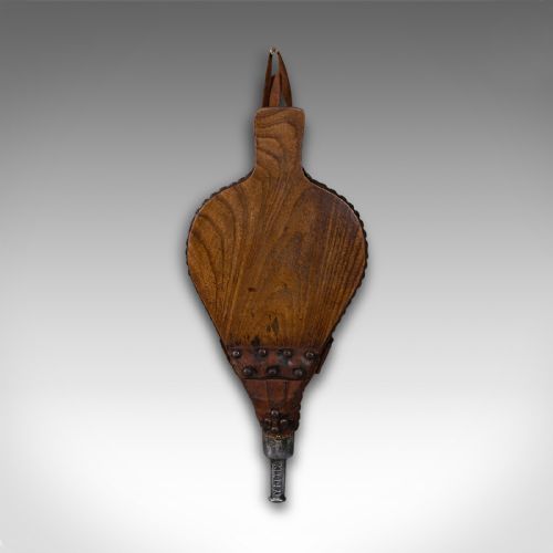 fig 1. Set of Antique Fireside Bellows, English, Elm, Leather, Fireplace, Victorian