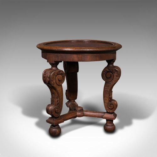 Small Antique Lamp Table, French, Pine, Side, Planter Stand, Victorian, C.1900