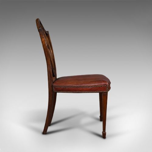fig 2. Set of 6, Antique Shield Back Chairs, Dining Seat, After Hepplewhite, Georgian