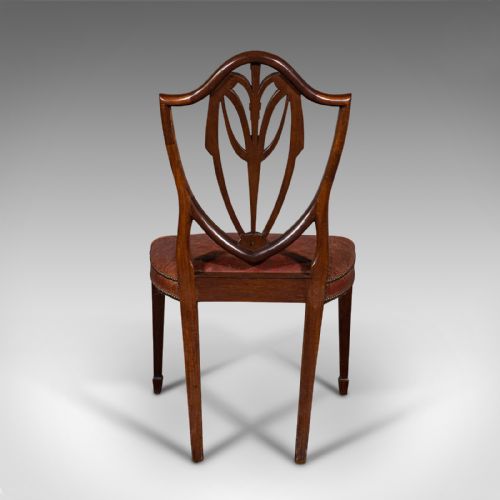 fig 4. Set of 6, Antique Shield Back Chairs, Dining Seat, After Hepplewhite, Georgian