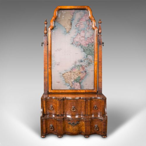 ANTIQUE BUREAU MIRROR ENGLISH WALNUT QUEEN ANNE TASTE VICTORIAN CIRCA 1880 - ADDITIONAL PHOTO 1