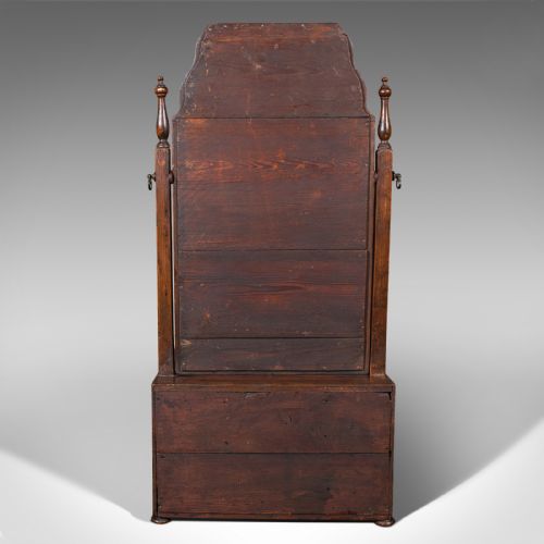 ANTIQUE BUREAU MIRROR ENGLISH WALNUT QUEEN ANNE TASTE VICTORIAN CIRCA 1880 - ADDITIONAL PHOTO 4