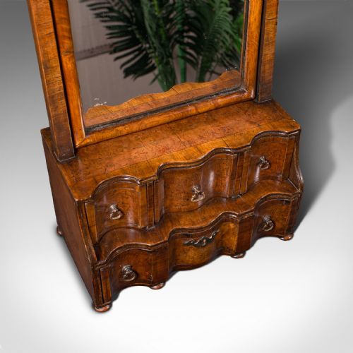 ANTIQUE BUREAU MIRROR ENGLISH WALNUT QUEEN ANNE TASTE VICTORIAN CIRCA 1880 - ADDITIONAL PHOTO 6