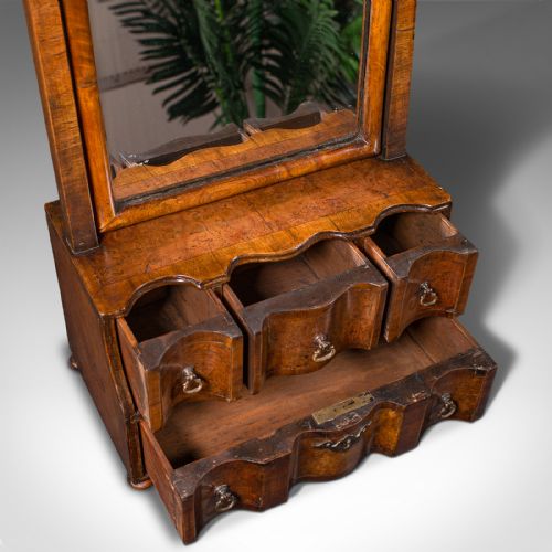 ANTIQUE BUREAU MIRROR ENGLISH WALNUT QUEEN ANNE TASTE VICTORIAN CIRCA 1880 - ADDITIONAL PHOTO 7