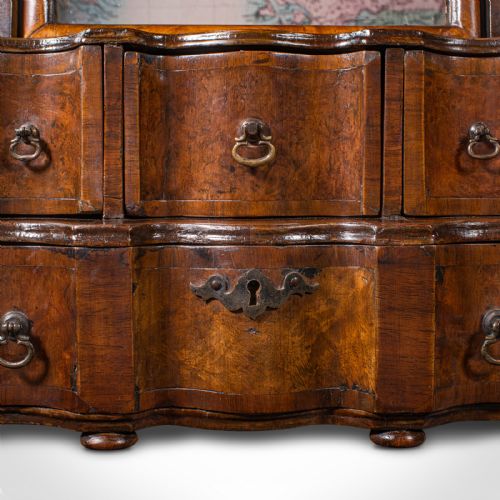 ANTIQUE BUREAU MIRROR ENGLISH WALNUT QUEEN ANNE TASTE VICTORIAN CIRCA 1880 - ADDITIONAL PHOTO 9