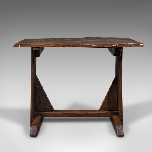 fig 1. Antique Tavern Table, English, Oak, Occasional, Side, Live Waney Edge, Georgian