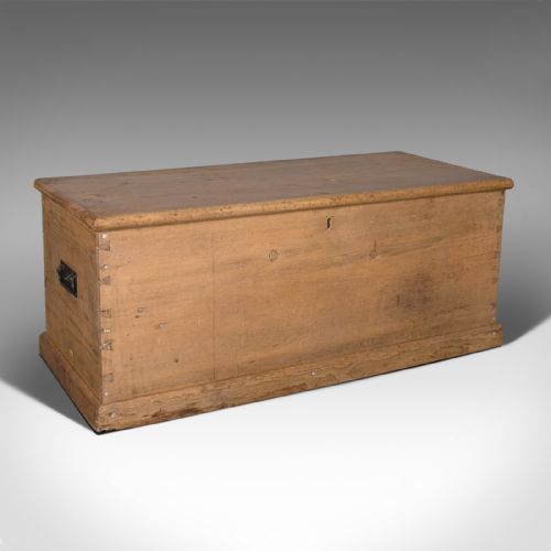 Antique Blanket Box, English, Pine, Victorian, 1890