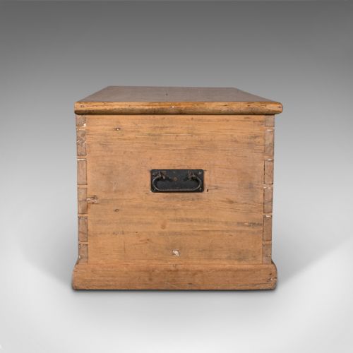 fig 5. Antique Blanket Box, English, Pine, Victorian, 1890