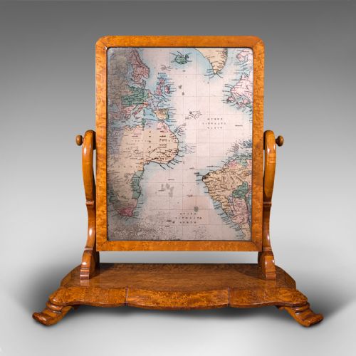 ANTIQUE DRESSING TABLE MIRROR ENGLISH SATINWOOD VANITY VICTORIAN CIRCA 1850 - ADDITIONAL PHOTO 1