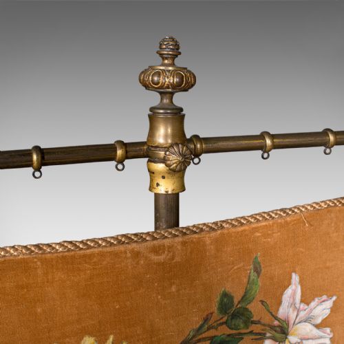ANTIQUE PENDANT POLE SCREEN ENGLISH WALNUT FIRESIDE DECORATIVE STAND REGENCY - ADDITIONAL PHOTO 6