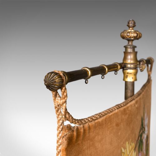 ANTIQUE PENDANT POLE SCREEN ENGLISH WALNUT FIRESIDE DECORATIVE STAND REGENCY - ADDITIONAL PHOTO 7