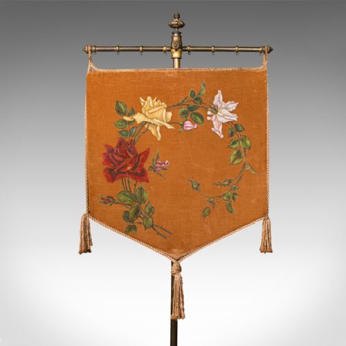 ANTIQUE PENDANT POLE SCREEN ENGLISH WALNUT FIRESIDE DECORATIVE STAND REGENCY - ADDITIONAL PHOTO 8