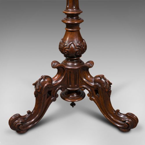 ANTIQUE PENDANT POLE SCREEN ENGLISH WALNUT FIRESIDE DECORATIVE STAND REGENCY - ADDITIONAL PHOTO 10