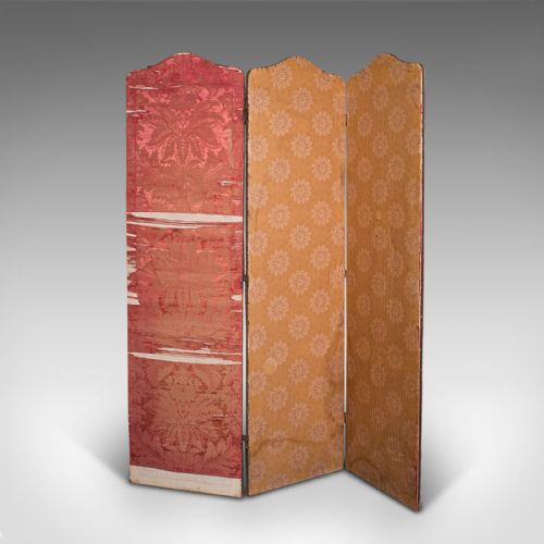 fig 1. Antique Photographer's Prop Screen, English, 3 Fold, Privacy, Room Divider, 1900