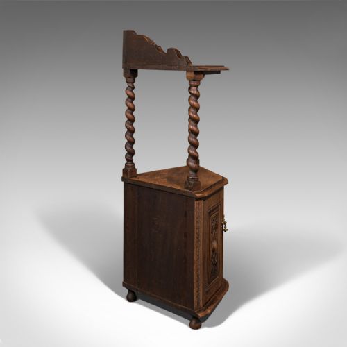 fig 3. Antique Corner Whatnot, English, Light Oak, Display Cabinet, Victorian, C.1880