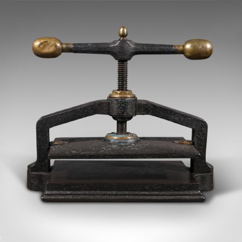 fig 2. Heavy Antique Book Press, English, Cast Iron, Binding, Flower Pressing, Georgian