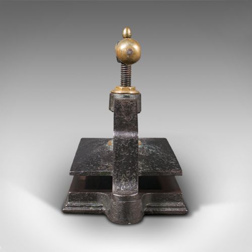 fig 3. Heavy Antique Book Press, English, Cast Iron, Binding, Flower Pressing, Georgian