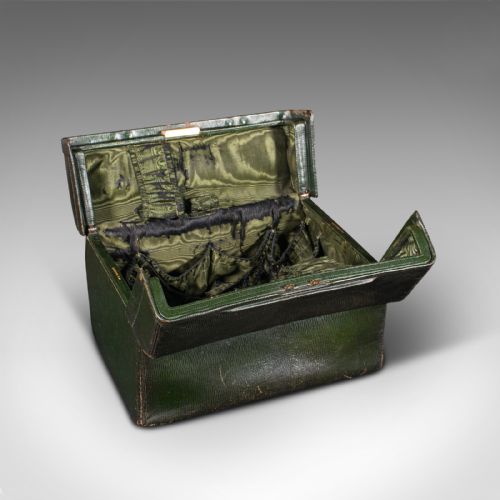 fig 1. Antique Toiletry Case, English, Leather, Vanity Bag, Harrods, London, Edwardian